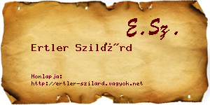 Ertler Szilárd névjegykártya